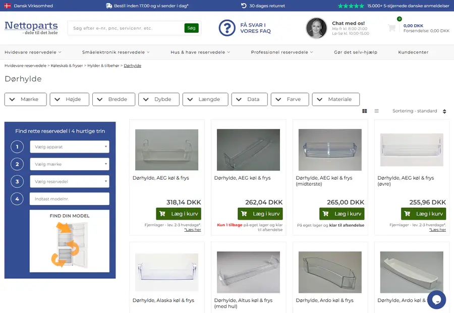 Nettoparts vareliste