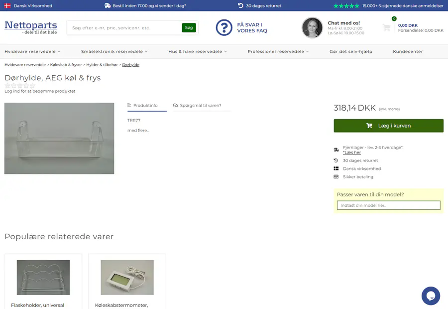 Nettoparts varekort