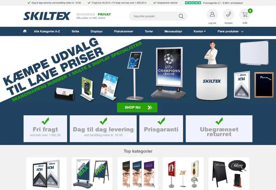 Skiltex vareliste