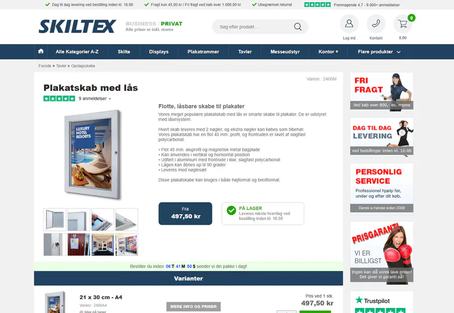 Skiltex varekort