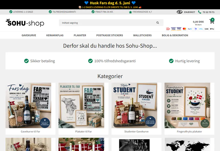 Sohu-shop forside