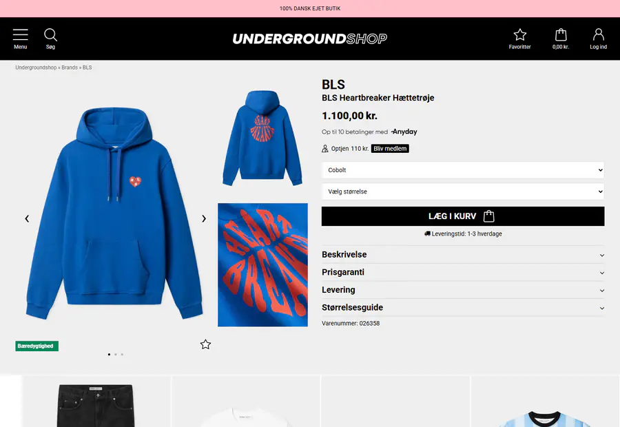 Undergroundshop varekort