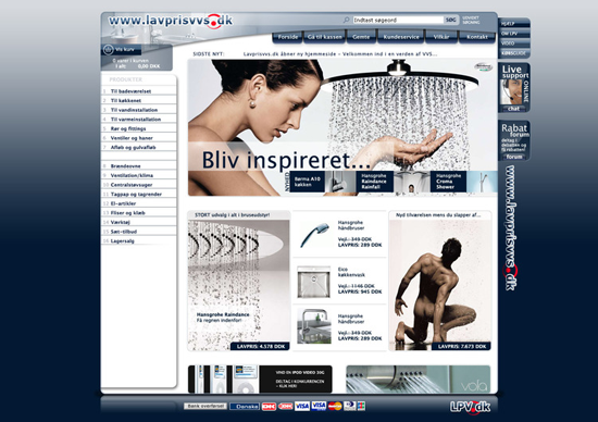 LavprisVVS webshop 2007 design