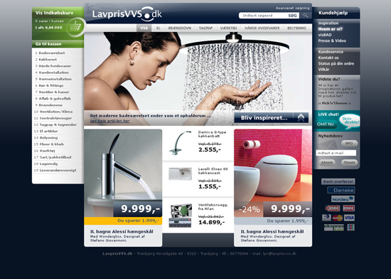 LavprisVVS webshop 2008 design